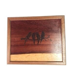 HANDMADE WALNUT WOOD BIRDS BOX Memories Jewelry Keeper